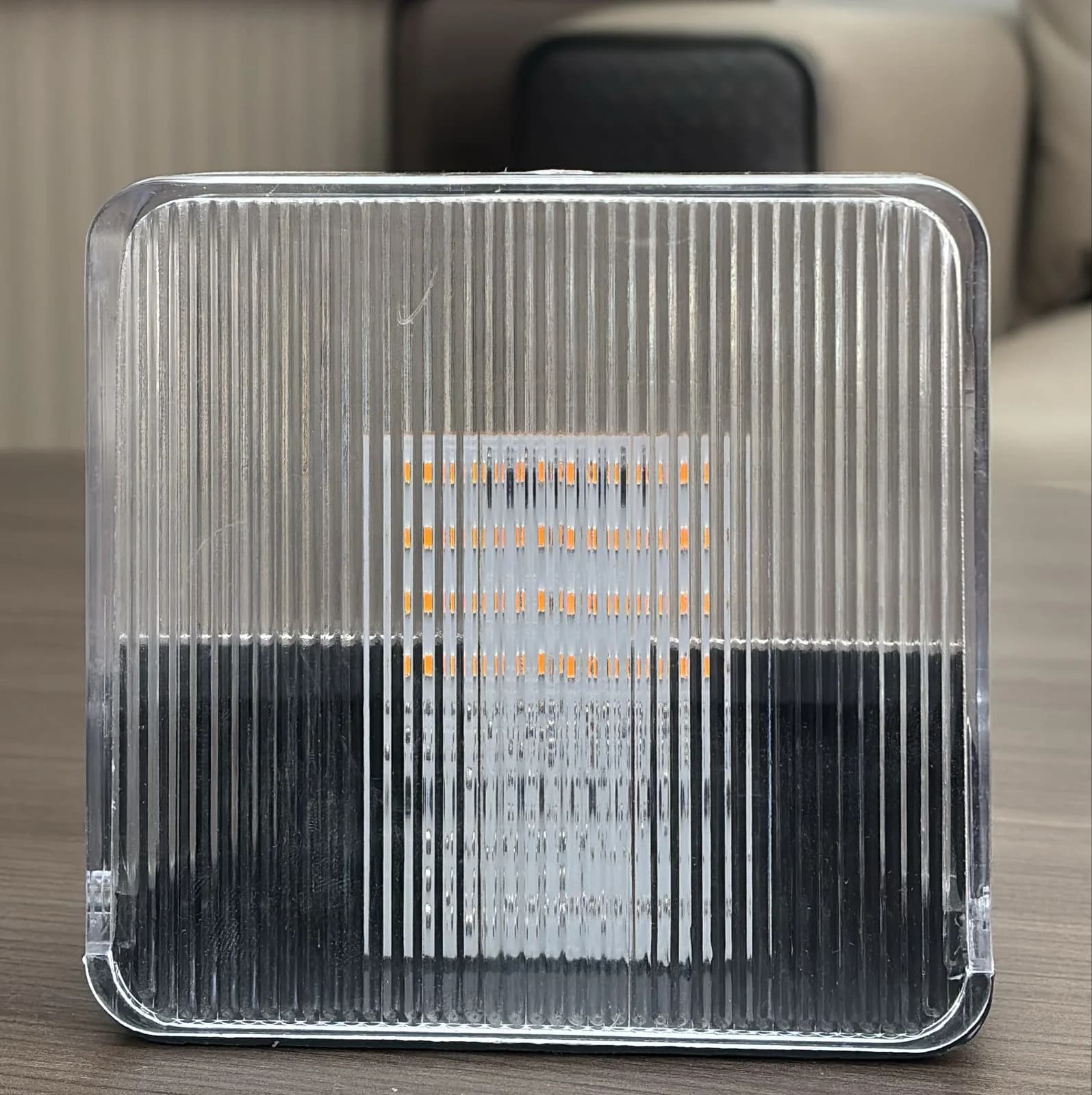 Galvanix amber LED emergency warning light, lit